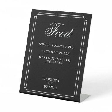Art Deco Black And White Food Menu Pedestal Sign