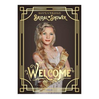 Art Deco Bridal Shower Gold Chocolate Welcome Poster