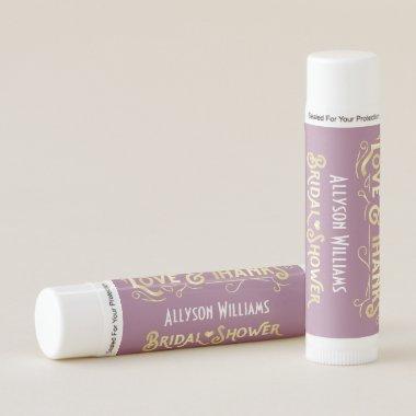 Art Deco Bridal Shower Gold Lilac Love & Thanks Lip Balm