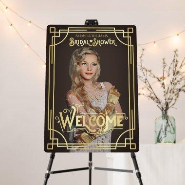 Art Deco  Gold Welcome Add Your Photo Foam Board