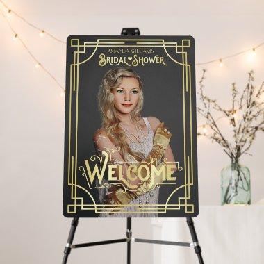 Art Deco  Gold Welcome Add Your Photo Foam Board