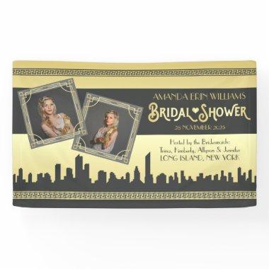 Art Deco Bridal Shower Gold Your Photos Welcome Banner
