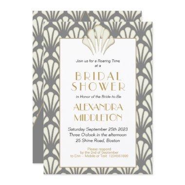 Art Deco  Grey Gold Vintage
