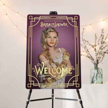 Art Deco  Welcome Photo Lilac Gold Foam Board