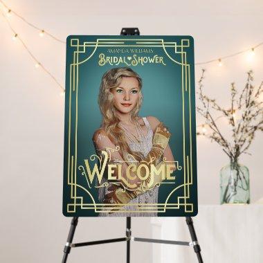 Art Deco  Welcome Photo Turquoise Foam Board
