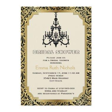 Art Deco chandelier gold wedding