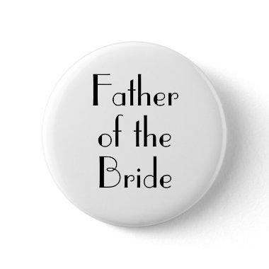 Art Deco Father of the Bride Wedding Button