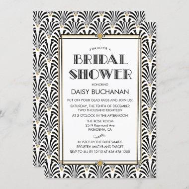 Art Deco Gatsby Bridal Shower Invitations