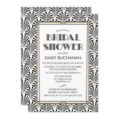 Art Deco Gatsby Bridal Shower Invitations