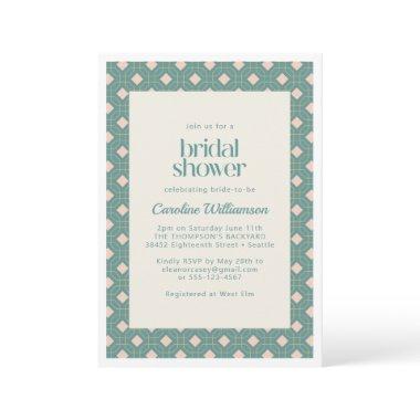 Art Deco Geometric Teal and Pink