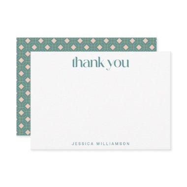 Art Deco Geometric Teal Pink Custom  Thank You