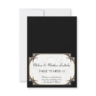 Art Deco Great Gatsby Style Typography n Lace Gold Invitations