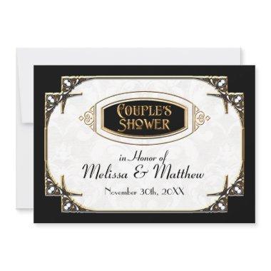 Art Deco Great Gatsby Style Typography n Lace Gold