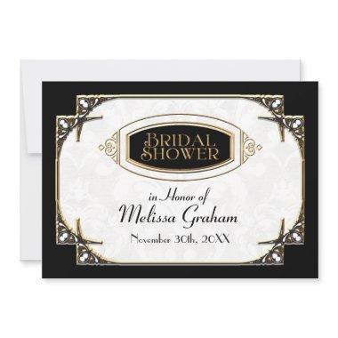 Art Deco Great Gatsby Style Typography n Lace Gold