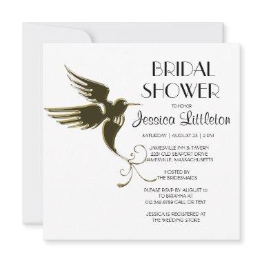 Art Deco Hummingbird Bridal Shower Invitations