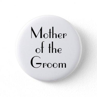 Art Deco Mother of the Groom Wedding Button