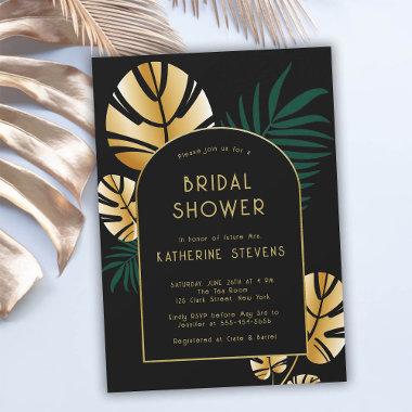 Art Deco Tropical Jungle Boho Frame Bridal Shower Invitations