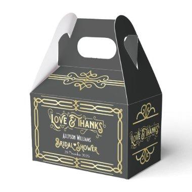 Art Deco Wedding Love & Thanks Gold Blue Favor Favor Boxes