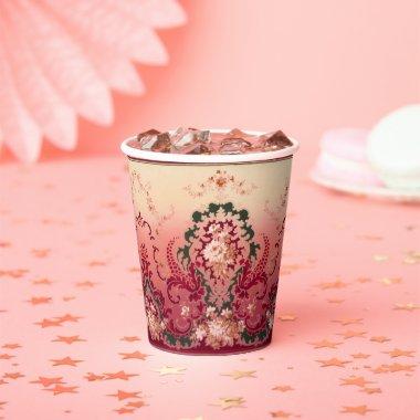 Art Nouveau-Style Stylized Tulip & Foliage Design Paper Cups