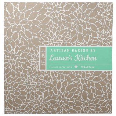 Artisan Dough Cover -Dahlia KRAFT and Bottle Green Cloth Napkin