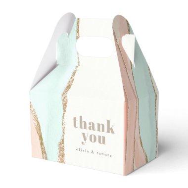 Artistic Coastal Watercolor Abstract Thank You Favor Boxes