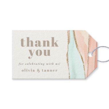 Artistic Coastal Watercolor Abstract Thank You Gift Tags