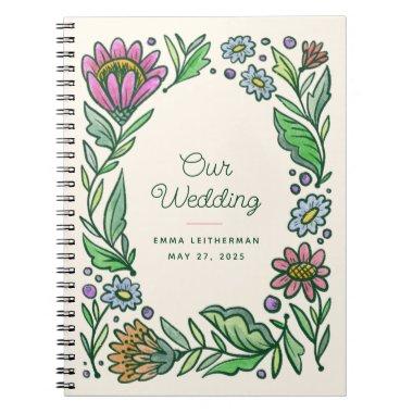 Artistic Scandinavian Floral Wedding Planning Notebook