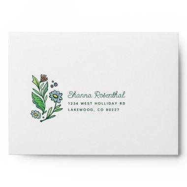 Artistic Scandinavian Folk Floral  Envelope
