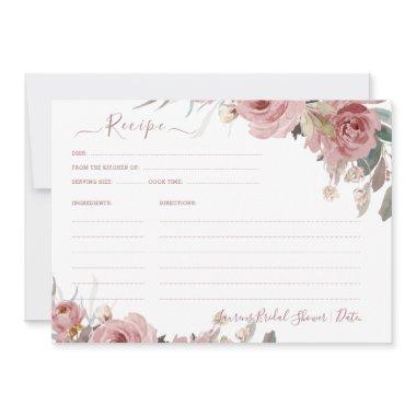 ArtsApp H2 Dusty Pink Roses Bridal Shower Recipe Invitations