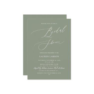 ArtsApp Olive+Sage Calligraphy Bridal Shower Invitations