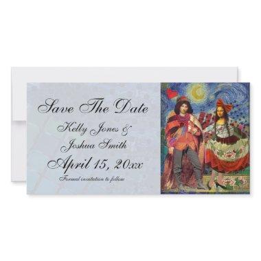 Artsy Save the date fanciful wedding announcement