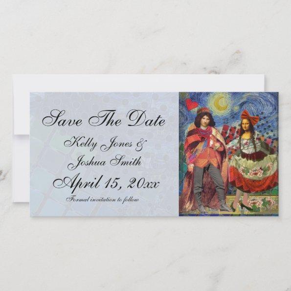 Artsy Save the date fanciful wedding announcement