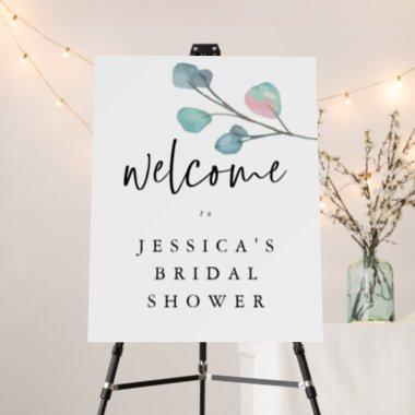 Artsy Teal Pink Leaves Welcome to Bridal Shower Foam Board
