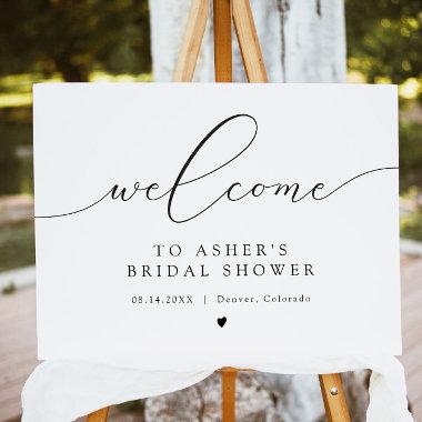 ASHER Elegant Calligraphy Bridal Shower Welcome Foam Board