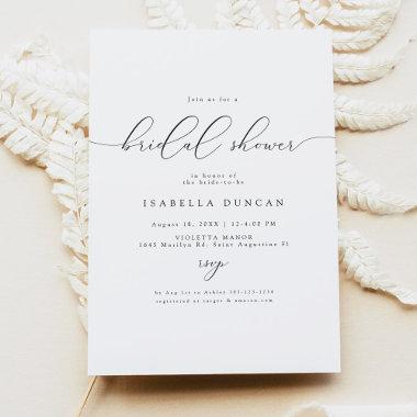 ASHER Modern Elegant Calligraphy Bridal Shower Invitations