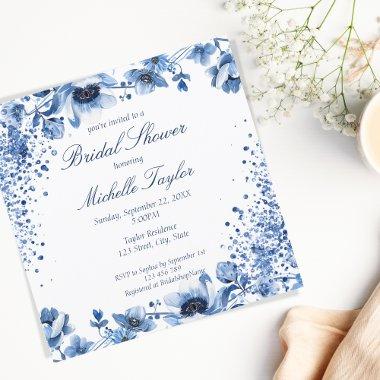 Asian Chinese Light Blue Floral Bridgerton Invitations