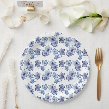 Assamese Orchid White Paper Plate