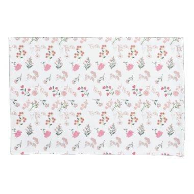 Assorted Delicate Flowers in Pattern Print Pillow Case
