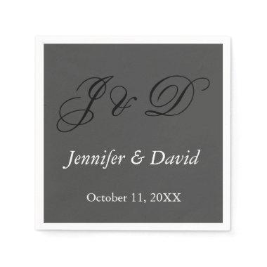 Attractive Calligraphy Script Monogram Wedding Napkins