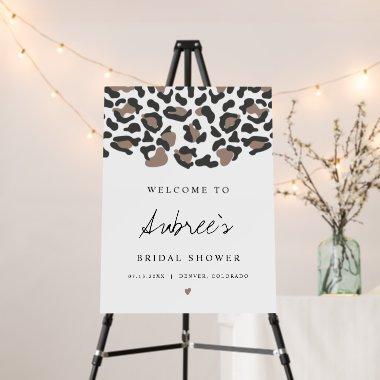 AUBREE Boho Leopard Print Bridal Shower Welcome Foam Board