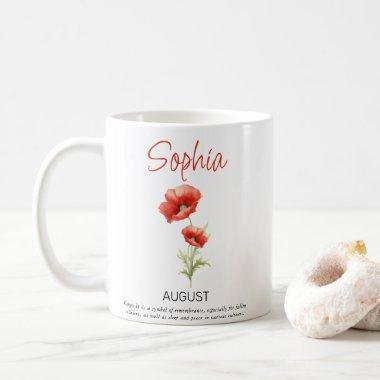 August Personalized Birth Flower Coffee Mug