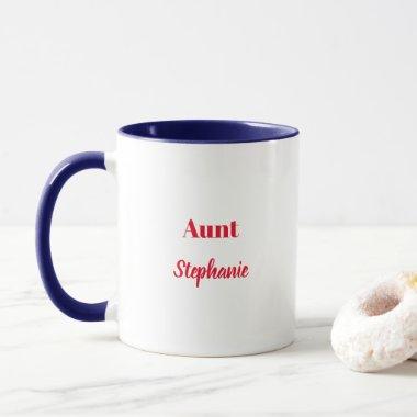 Aunt Gifts Custom Name Red Blue White Cute Mug