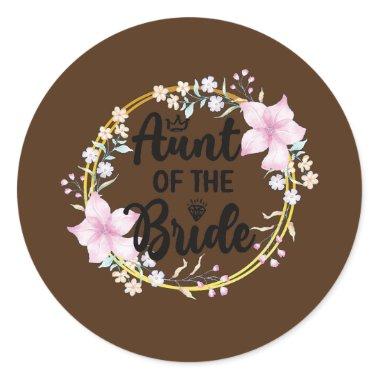 Aunt Of The Bride Bridal Shower Bride's Aunt Classic Round Sticker