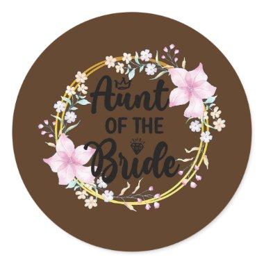 Aunt Of The Bride  Bride's Aunt Classic Round Sticker