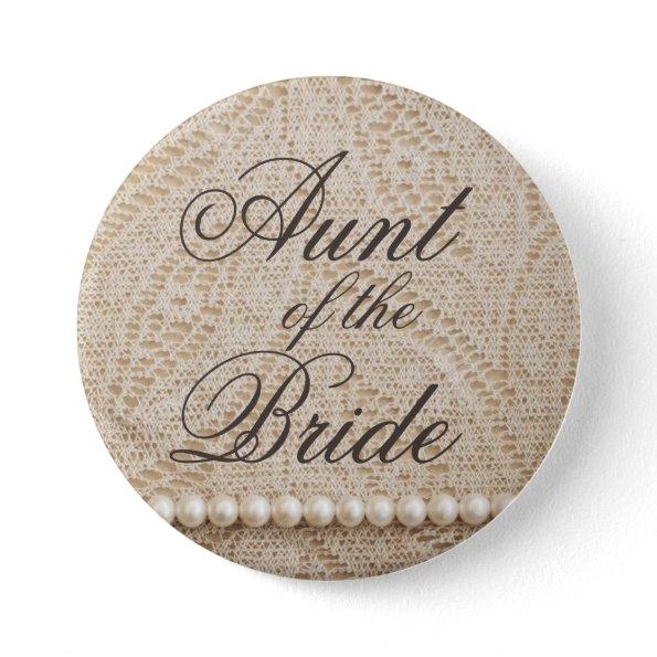 Aunt of the Bride with Lace and Pearls - Button