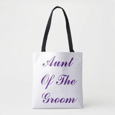 Aunt Of The Groom Stylish Purple Elegant Wedding Tote Bag