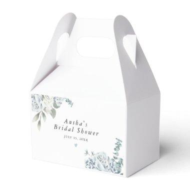 AUSHA Dusty Blue Floral Boy Baby Shower Favor Boxes