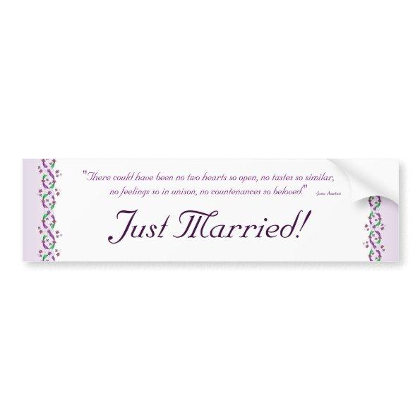 Austen Wedding Bumper Sticker