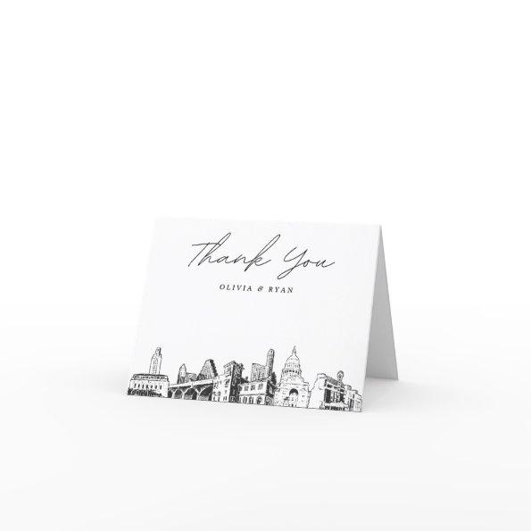 Austin Skyline Sketch Blank Thank You