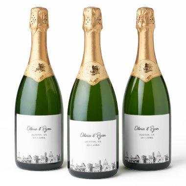 Austin Wedding Personalized Champagne Label